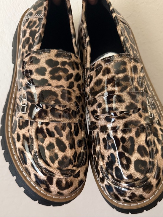 Shoes - Leopard Print Patent Loafers